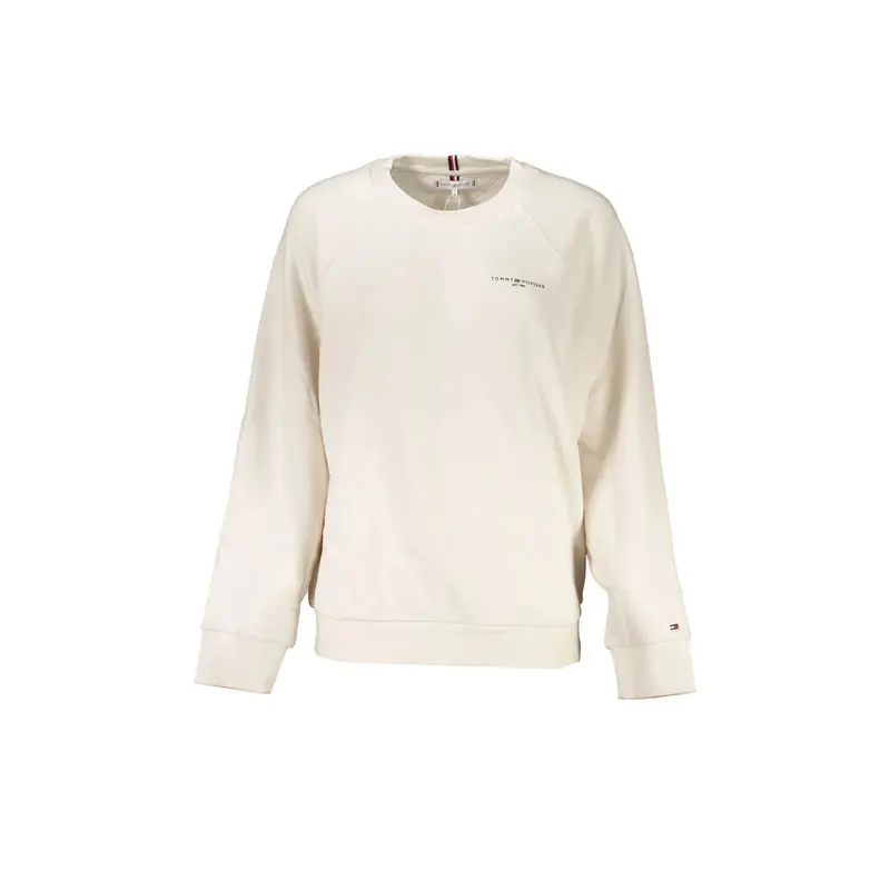 Felpa Maniche Lunghe Donna Beige Stampa Logo