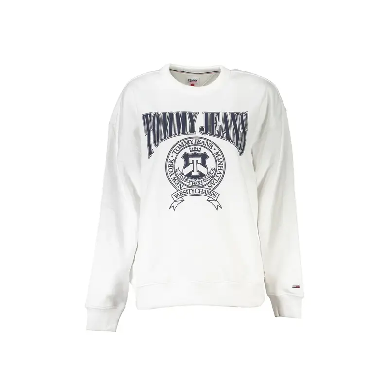 Felpa Maniche Lunghe Donna Bianca Stampa Logo Bianco