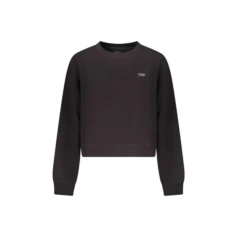 Felpa Maniche Lunghe Donna Nera Stampa in Rilievo Logo Nero