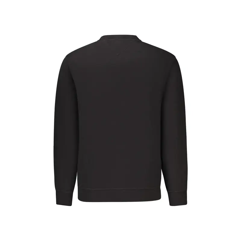 Felpa Maniche Lunghe Senza Zip Uomo Nera Stampa Logo Nero miniatura 2