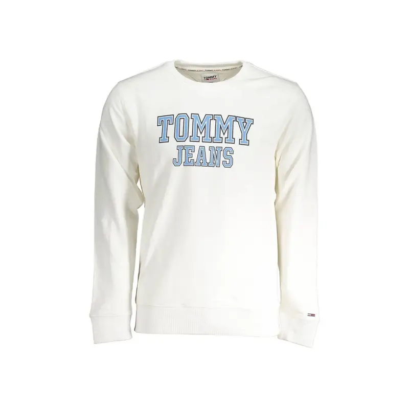 Felpa Maniche Lunghe Uomo Bianca Stampa Logo Bianco