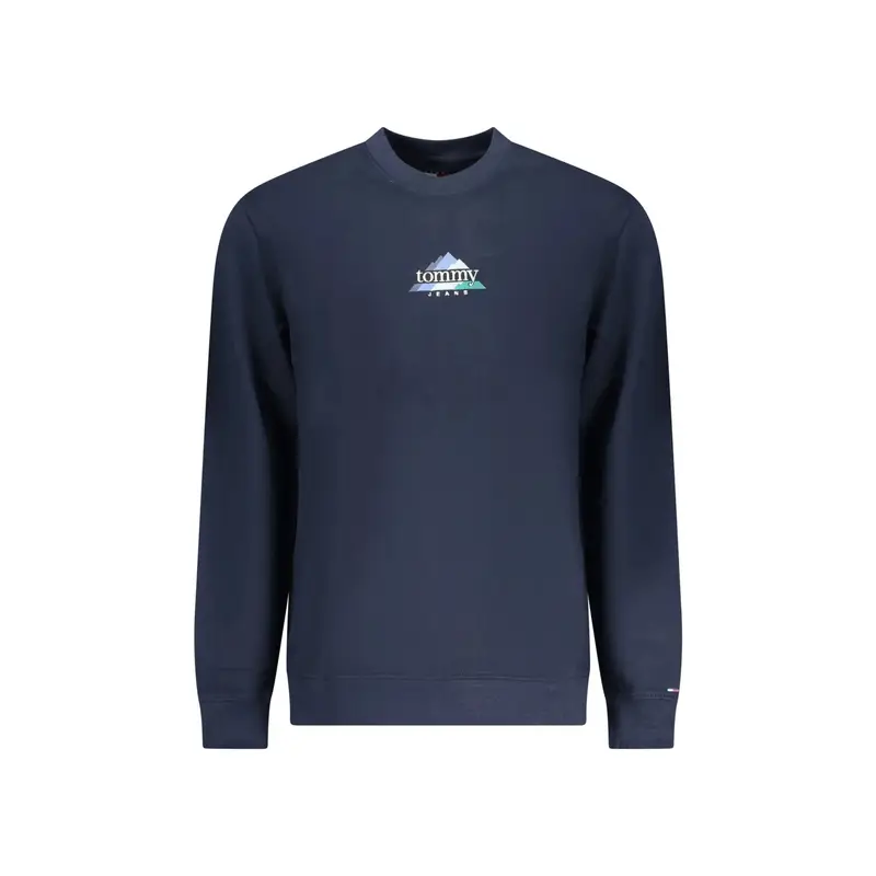 Felpa Maniche Lunghe Uomo Blu Ricamo