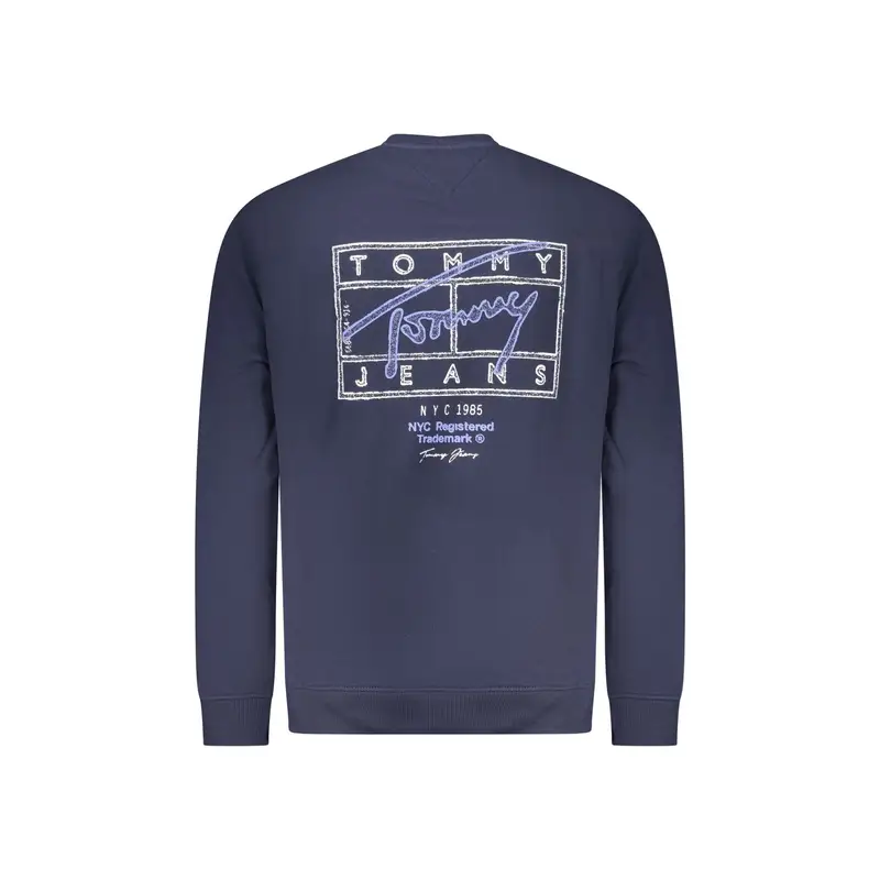 Felpa Maniche Lunghe Uomo Blu Stampa Logo miniatura 2