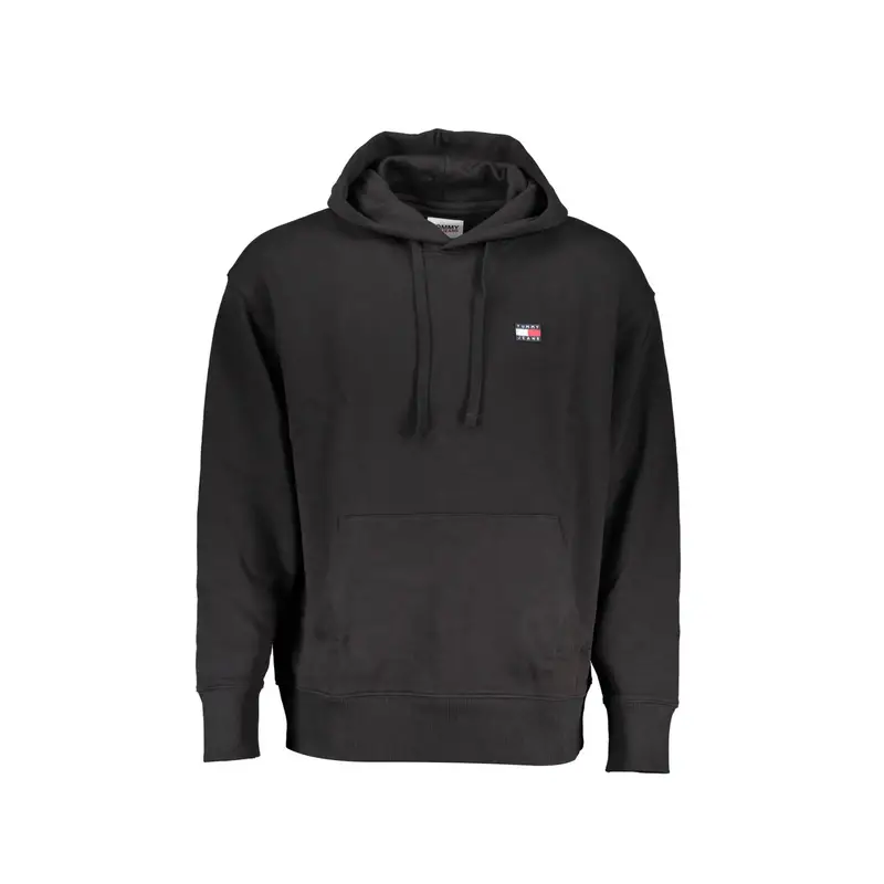 Felpa Maniche Lunghe Uomo Nera Logo Nero