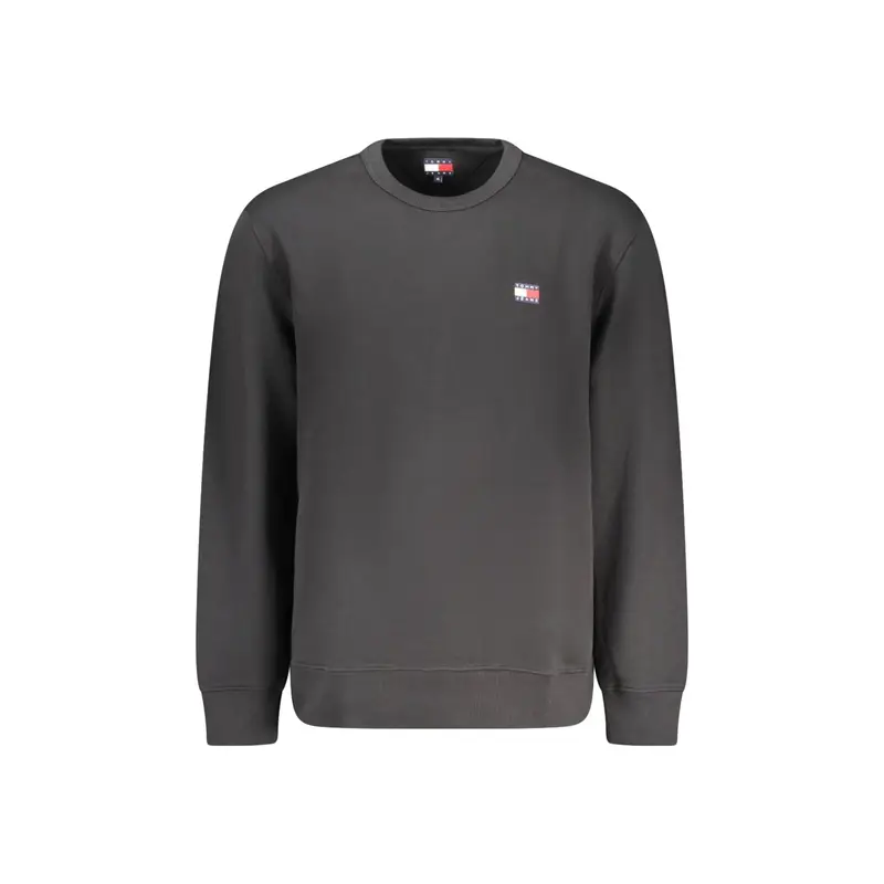 Tommy Hilfiger Maglia Maniche Lunghe Uomo Nera in Cotone con Logo