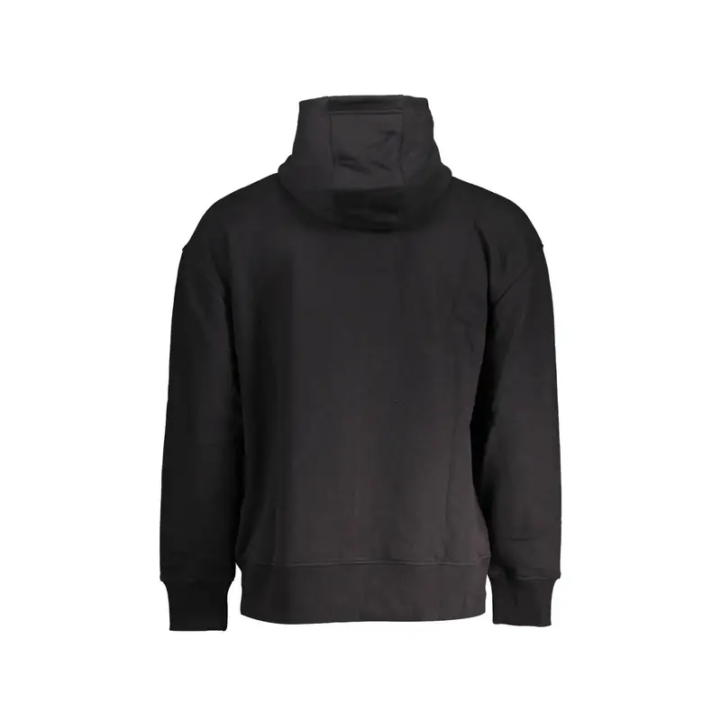 Felpa Maniche Lunghe Uomo Nera Ricamo Logo Nero miniatura 2