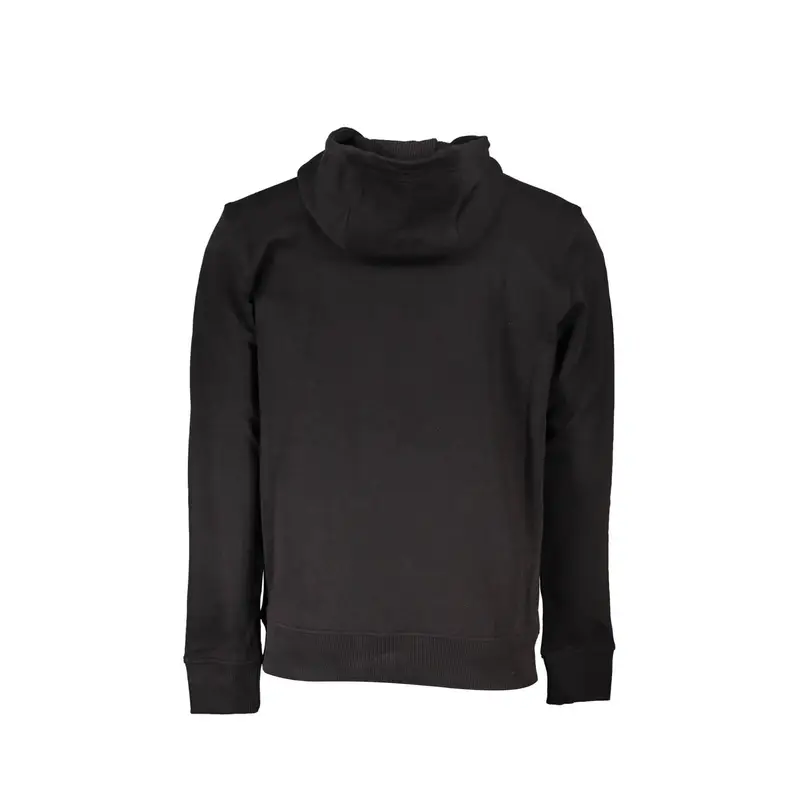 Felpa Maniche Lunghe Uomo Nera Stampa Logo Nero miniatura 2