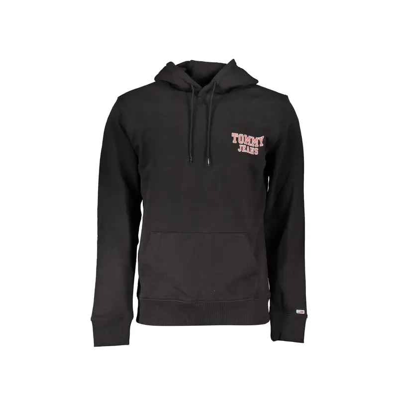 Felpa Maniche Lunghe Uomo Nera Stampa Logo Nero