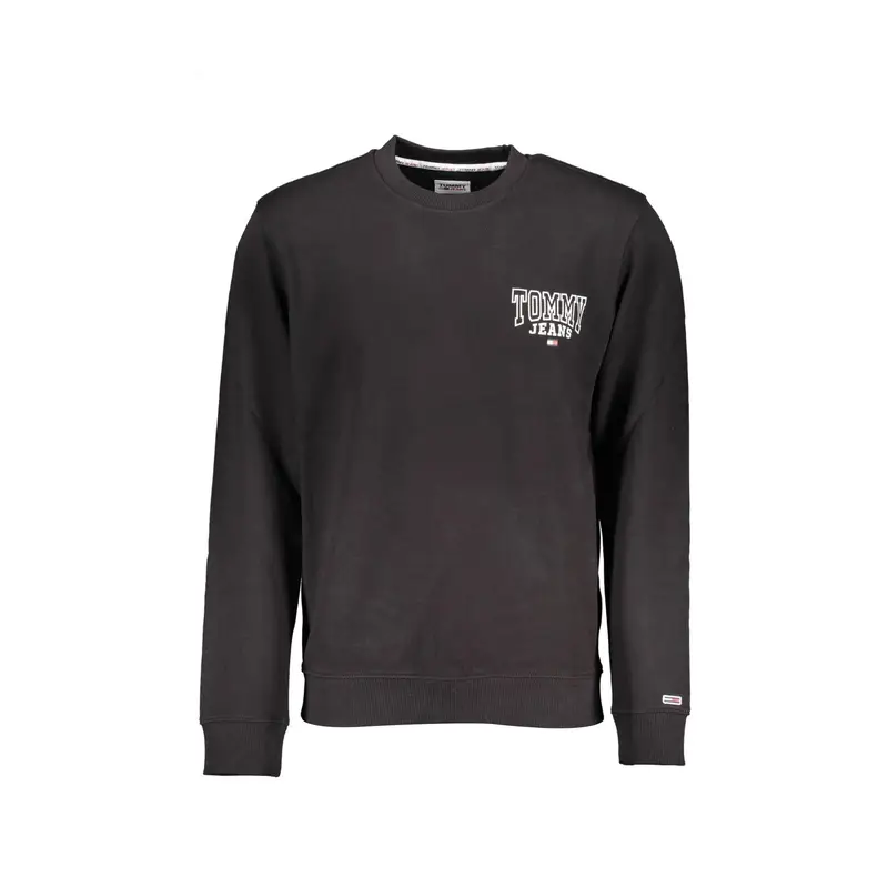 Felpa Maniche Lunghe Uomo Nera Stampa Logo Nero