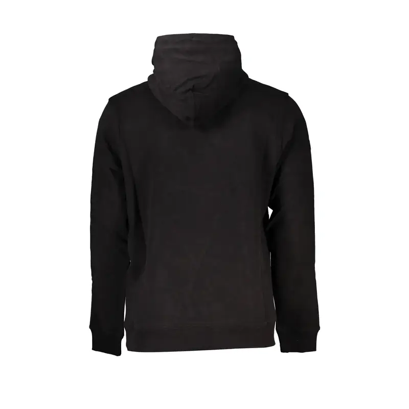 Felpa Maniche Lunghe Uomo Nera Stampa Logo Nero miniatura 2