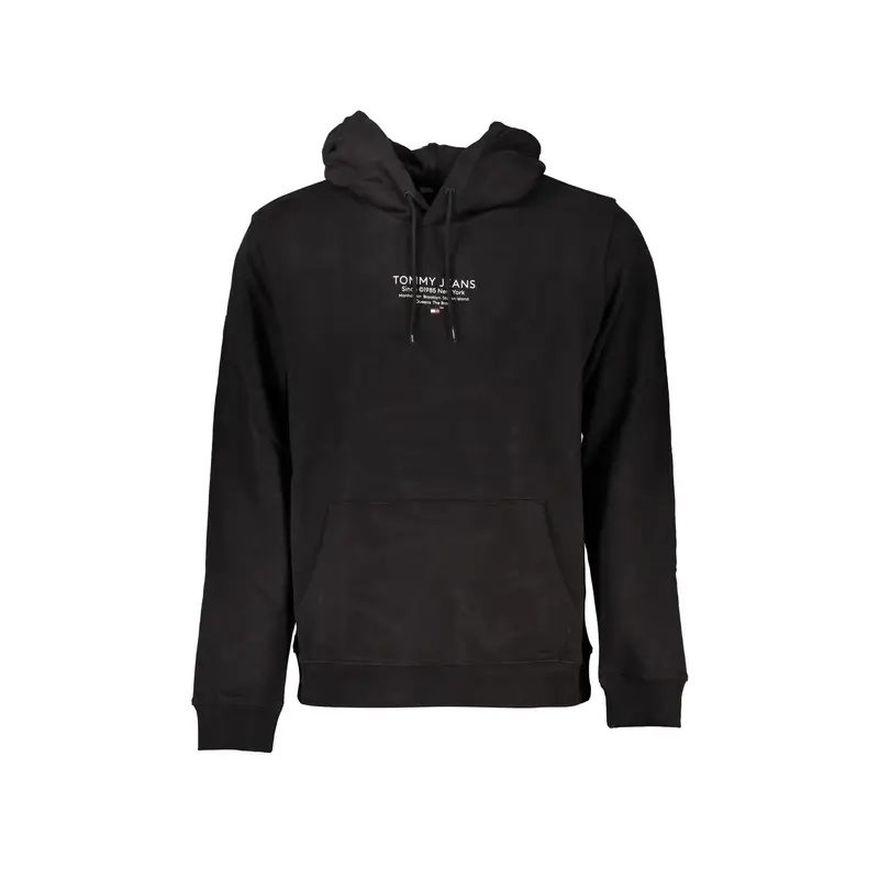 Felpa Maniche Lunghe Uomo Nera Stampa Logo Nero