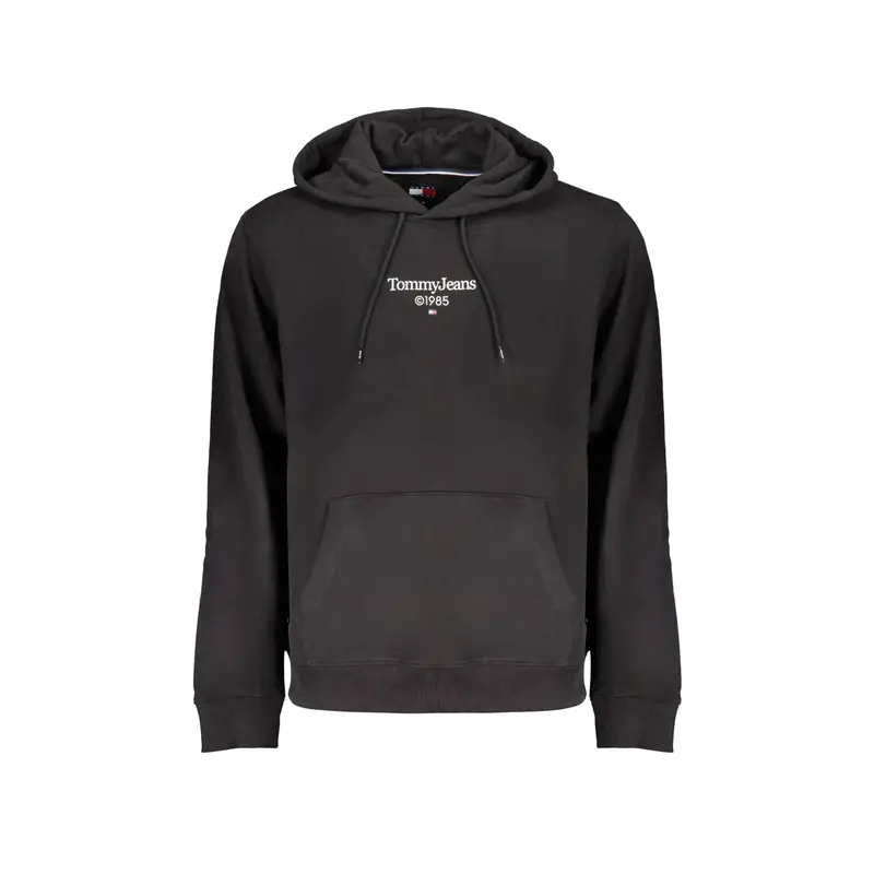 Felpa Maniche Lunghe Uomo Nera Stampa Logo Nero