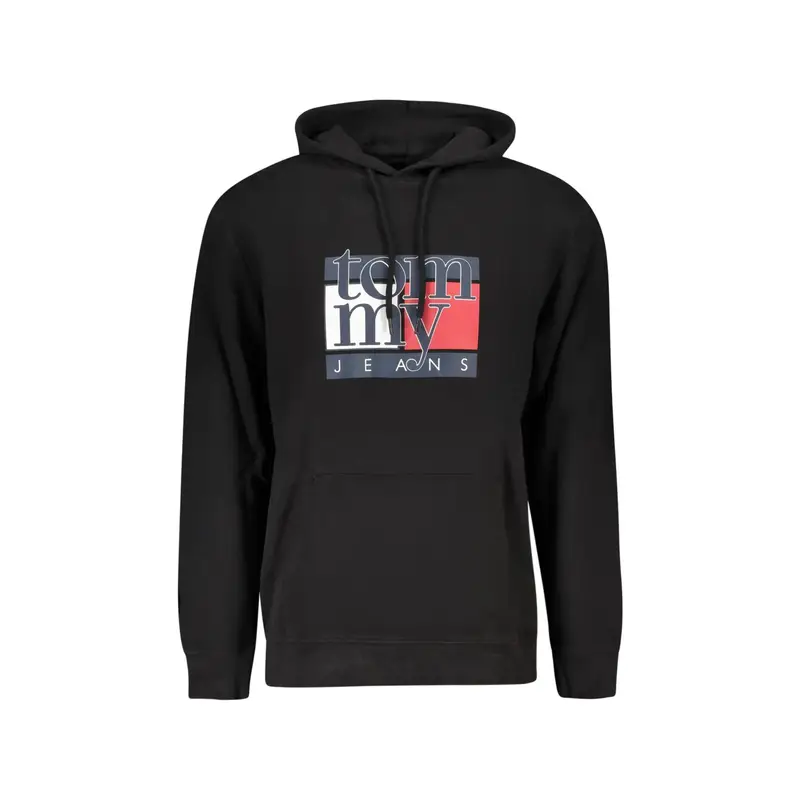 Tommy Hilfiger Felpa Uomo Nera con Cappuccio e Logo