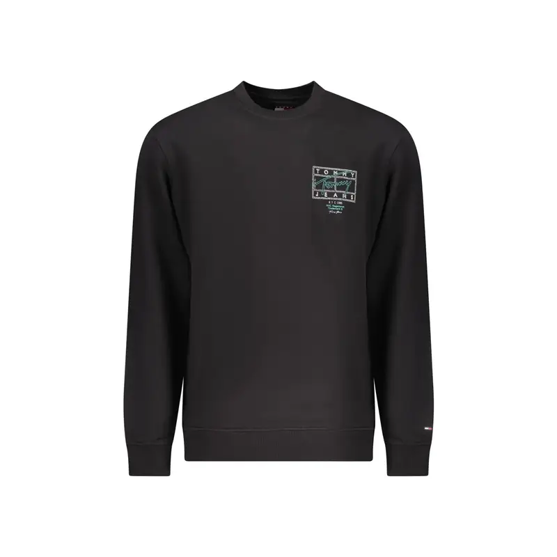 Felpa Maniche Lunghe Uomo Nera Stampa Logo Nero