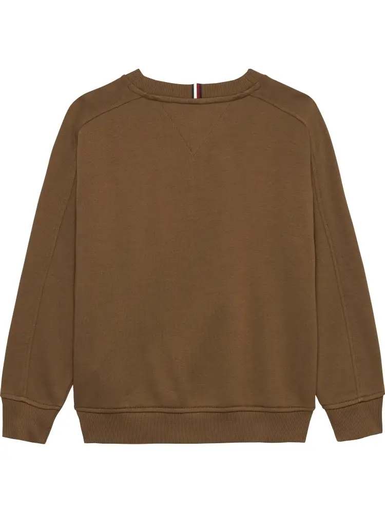 felpa marrone bambino in cotone maxi logo sul davanti miniatura 2