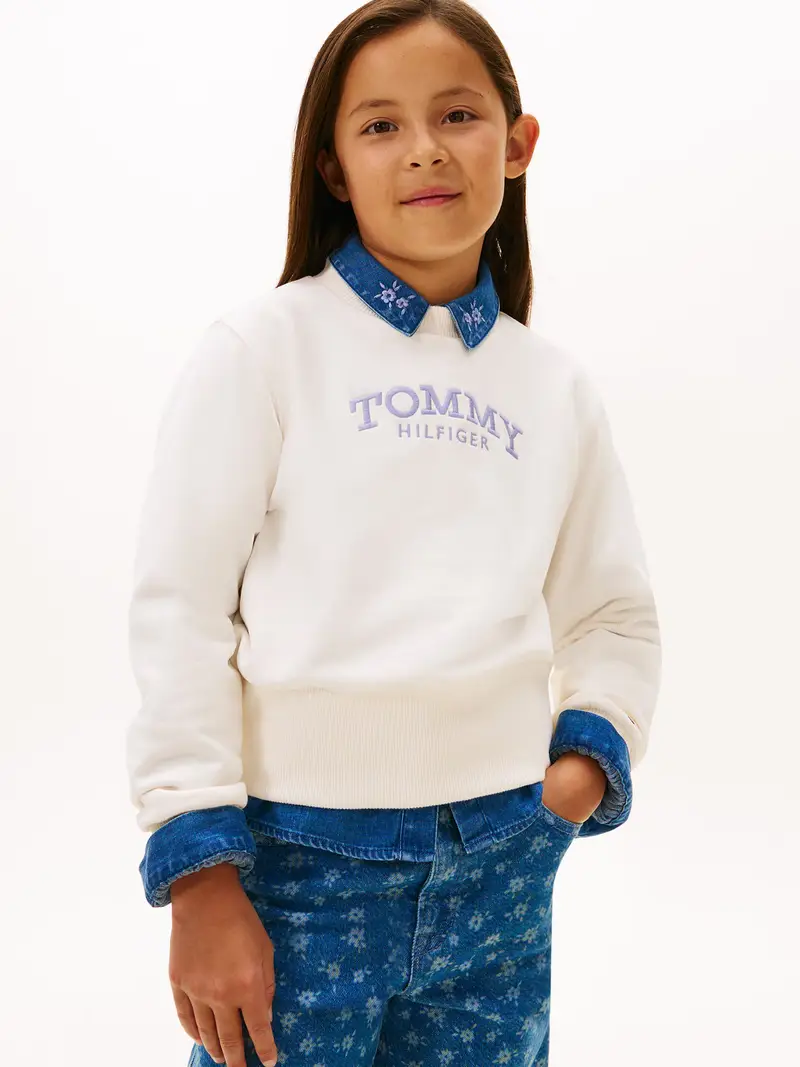 Felpa navy / lavanda / bianco miniatura 2