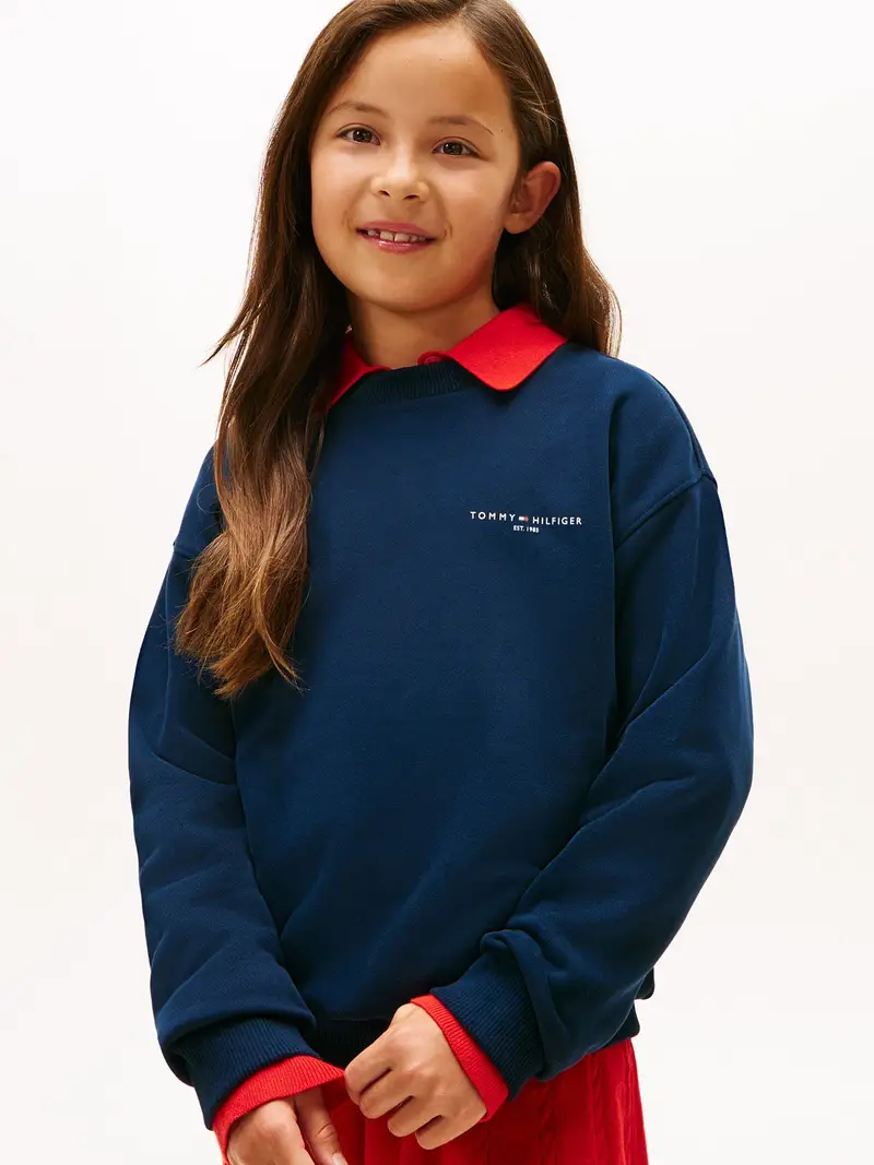 Felpa navy / rosso / bianco miniatura 2