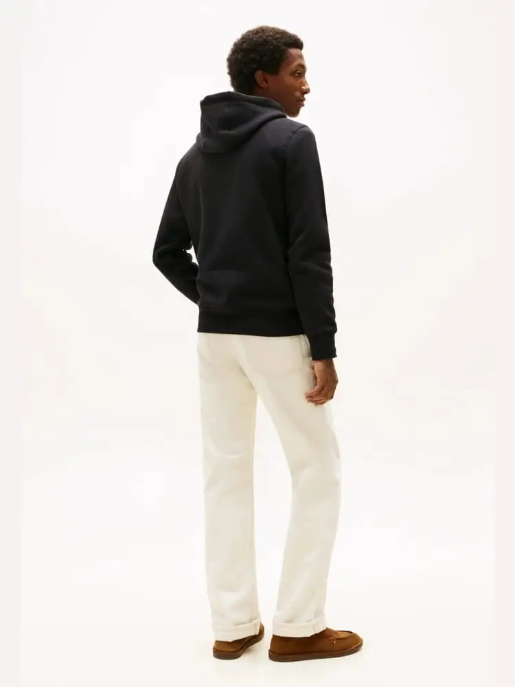 felpa nera uomo logo sul davanti miniatura 2