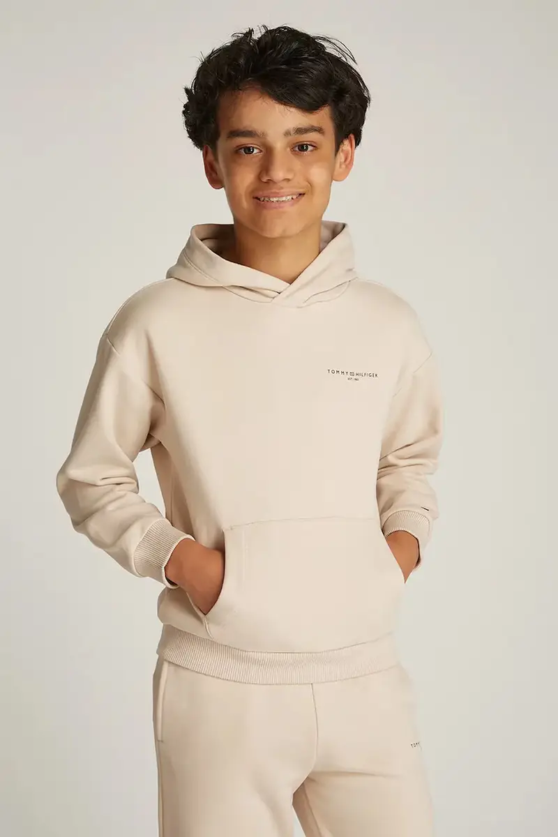 felpa per bambini colore beige con cappuccio KS0KS00595 miniatura 3