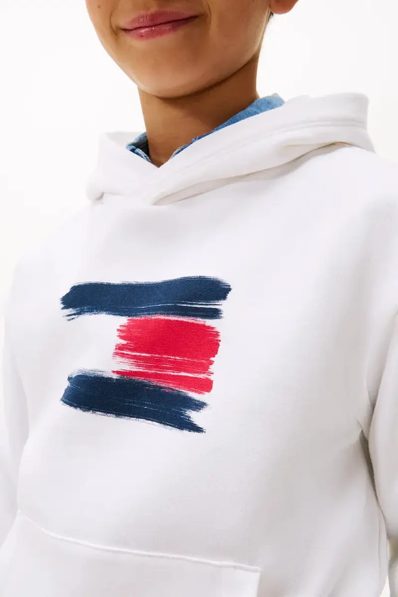 felpa per bambini colore bianco con cappuccio KB0KB10112 miniatura 3