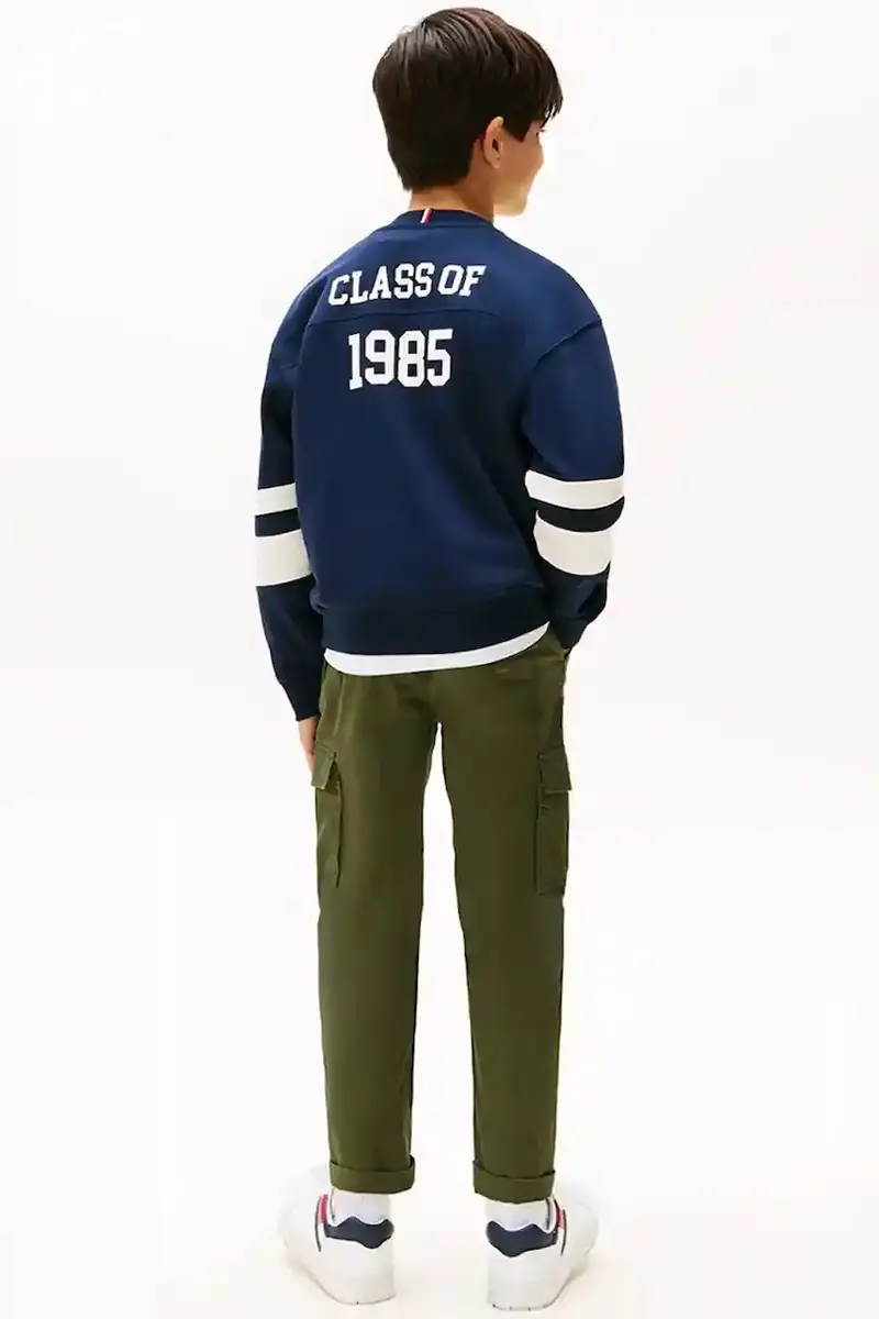 felpa per bambini colore blu navy con applicazione KB0KB09985 miniatura 4