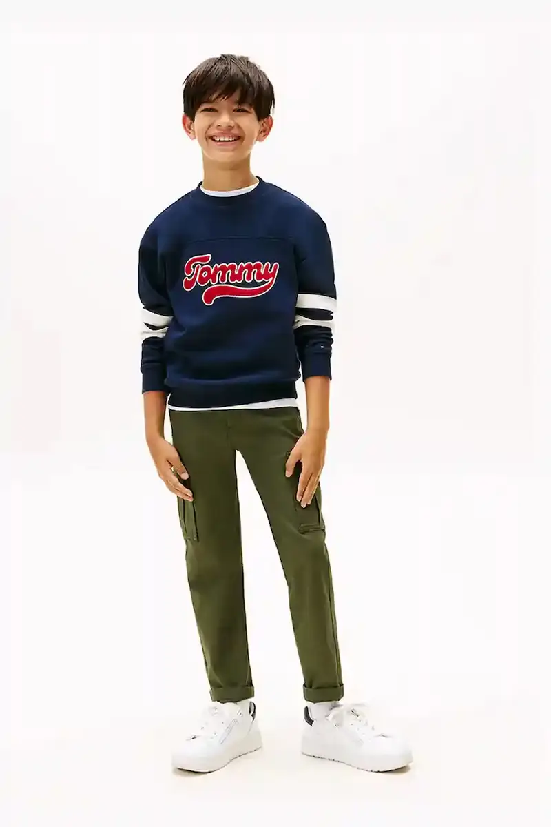 felpa per bambini colore blu navy con applicazione KB0KB09985 miniatura 5