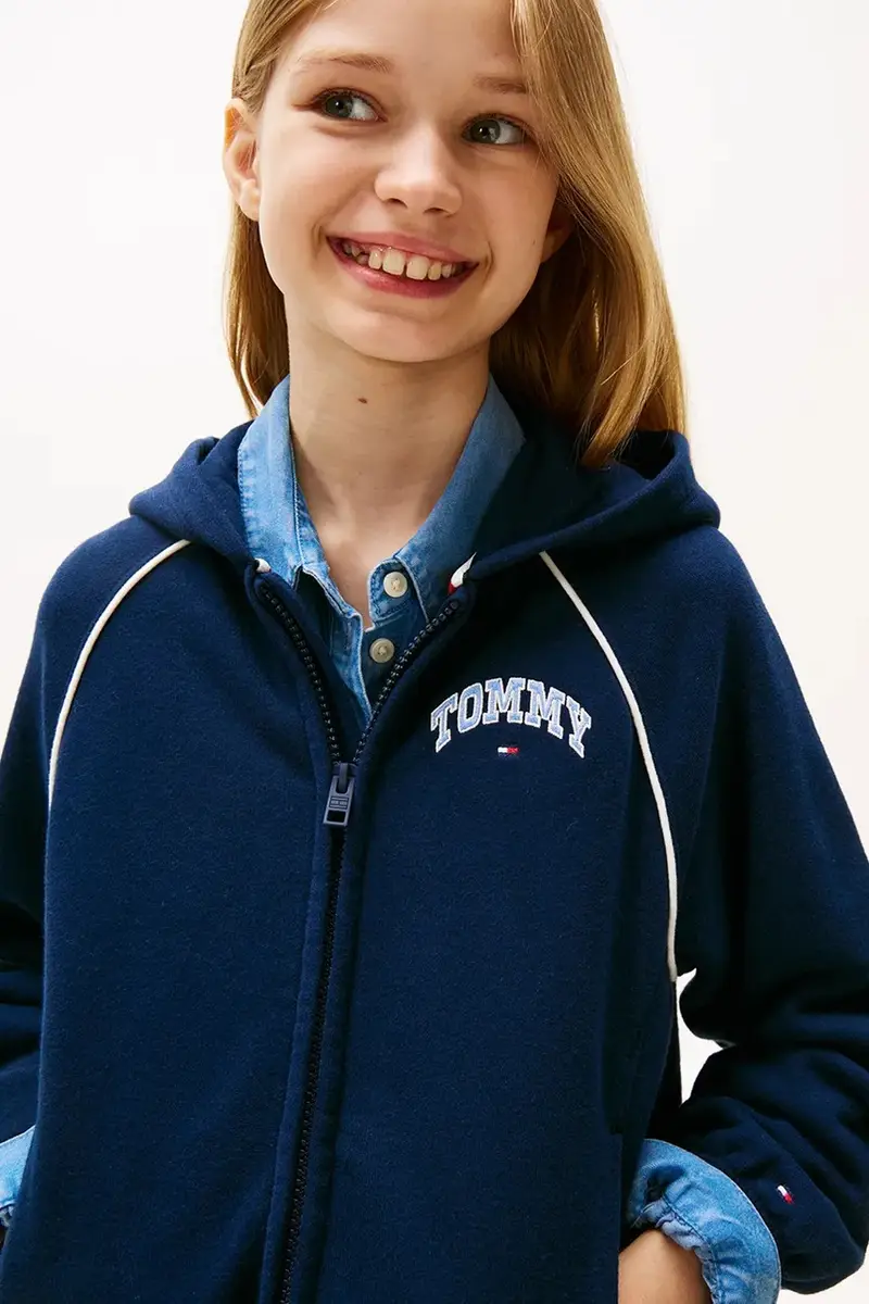 felpa per bambini colore blu navy con cappuccio KG0KG08783 miniatura 3