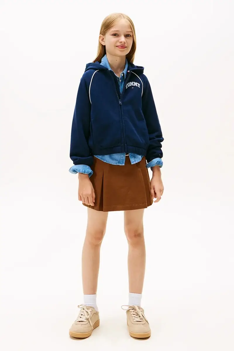 felpa per bambini colore blu navy con cappuccio KG0KG08783 miniatura 4