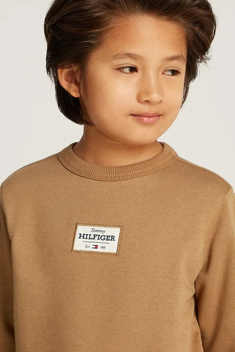 felpa per bambini colore marrone con applicazione KB0KB09315 miniatura 5