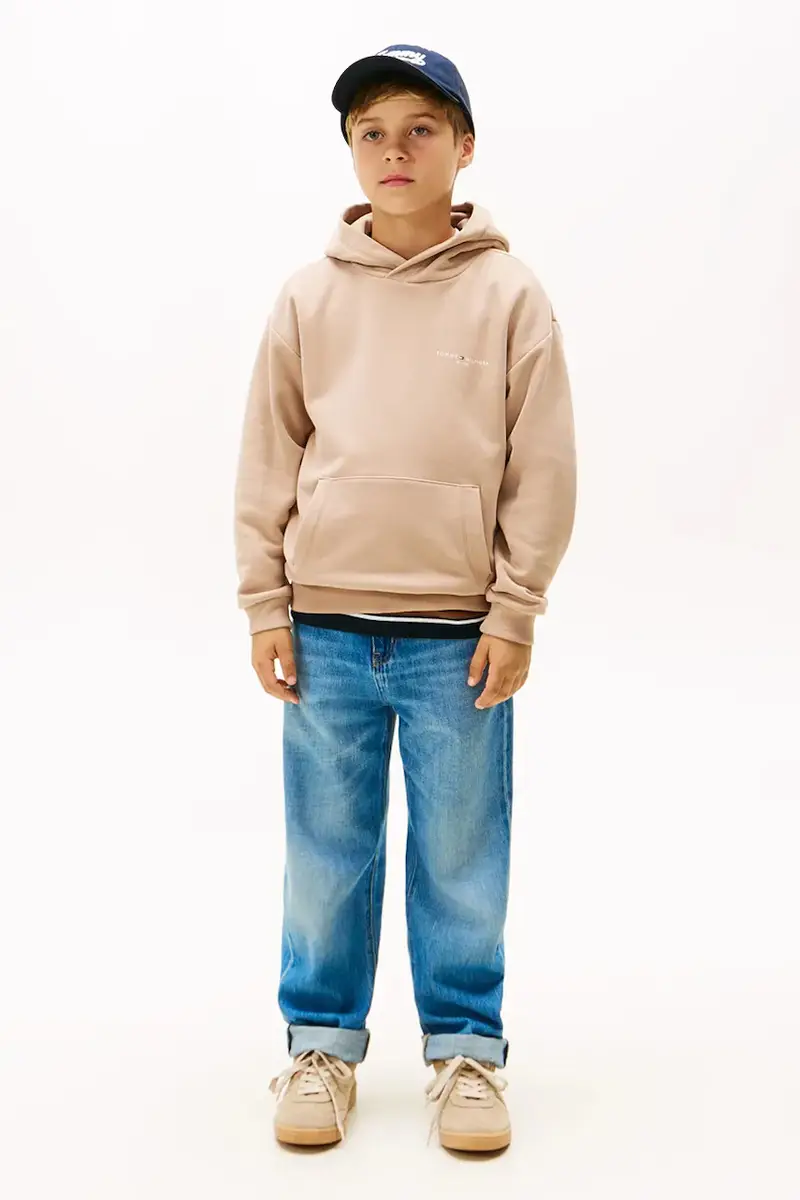 felpa per bambini colore marrone con cappuccio KS0KS00660 miniatura 4