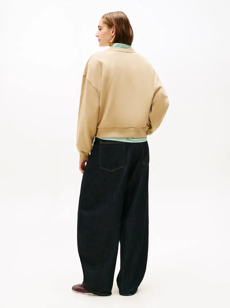 Felpa sabbia / bianco miniatura 3