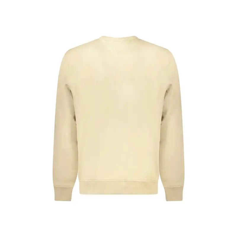 Felpa Uomo Beige Girocollo Garzata Logo miniatura 2