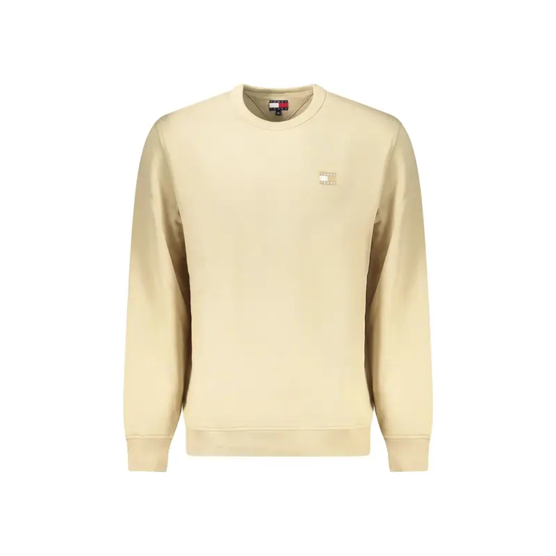 Felpa Uomo Beige Girocollo Garzata Logo