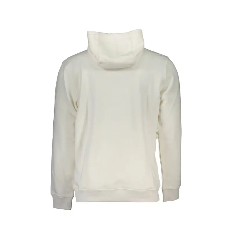 Felpa Uomo Bianca Cappuccio Felpata Ricamo Logo Bianco miniatura 2