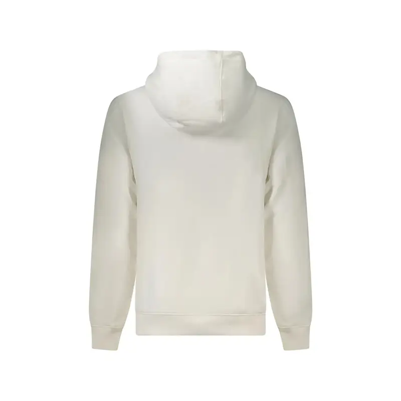 Felpa Uomo Bianca Cappuccio Felpata Ricamo Logo Bianco miniatura 2