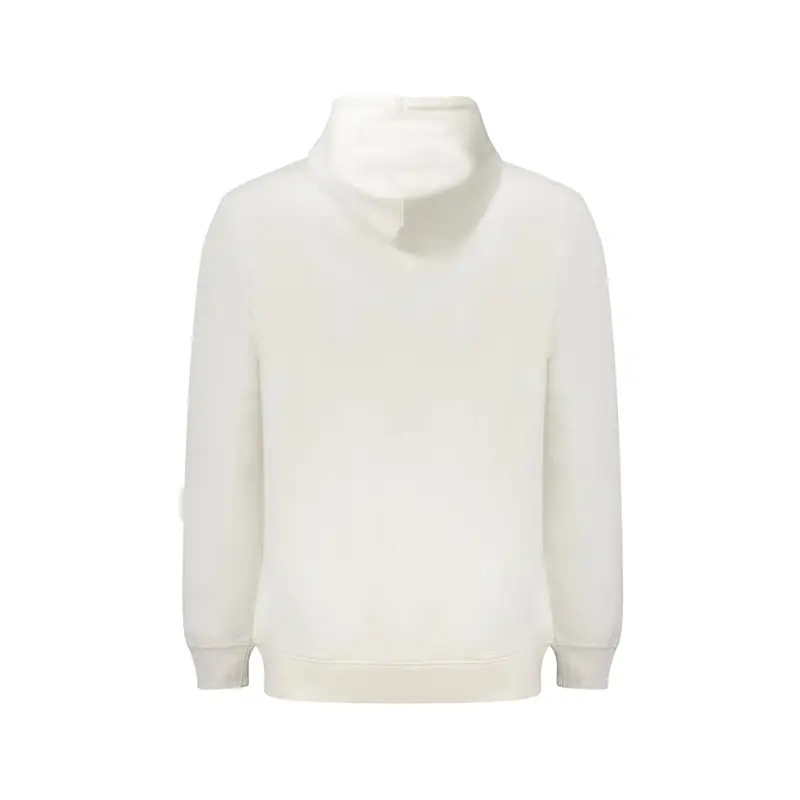 Felpa Uomo Bianca Cappuccio Garzata Tascone Logo Bianco miniatura 2