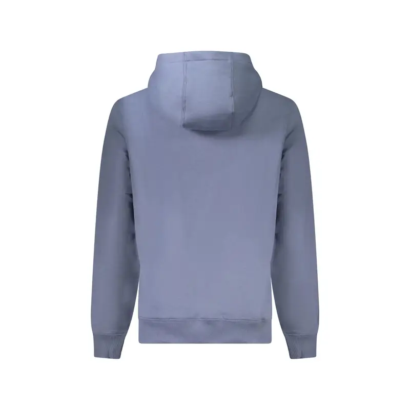 Felpa Uomo Blu Cappuccio Felpata Ricamo Logo miniatura 2