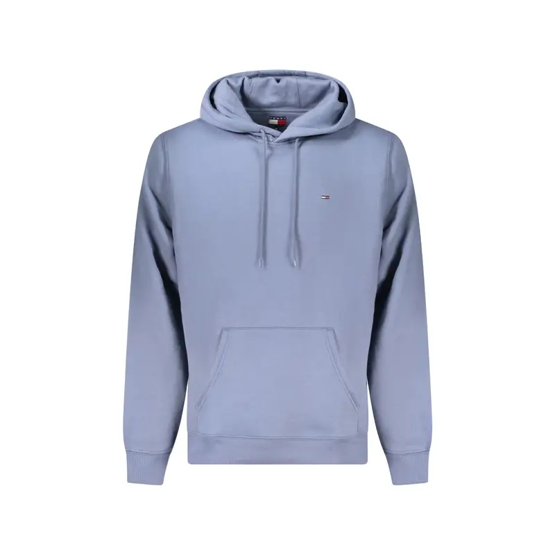 Felpa Uomo Blu Cappuccio Felpata Ricamo Logo