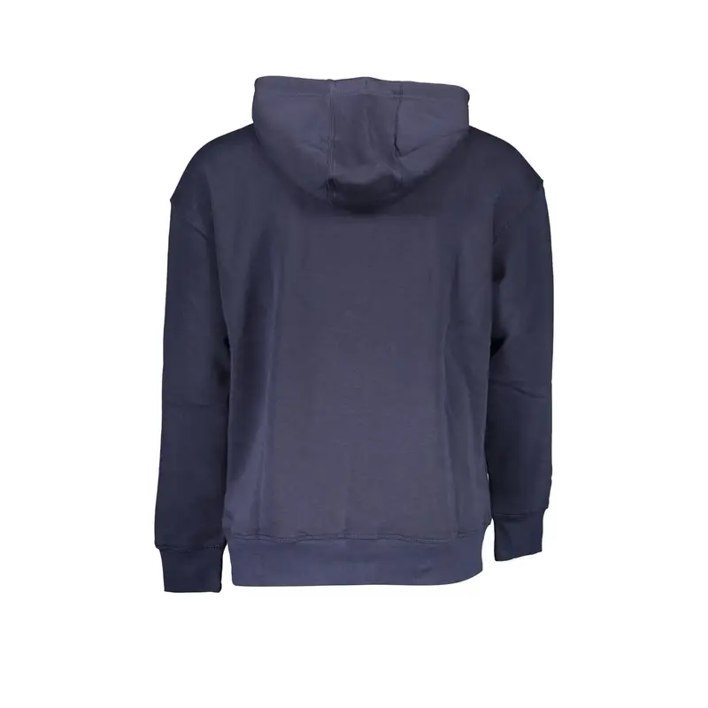 Felpa Uomo Blu Cappuccio Tascone Ricamo Logo miniatura 2