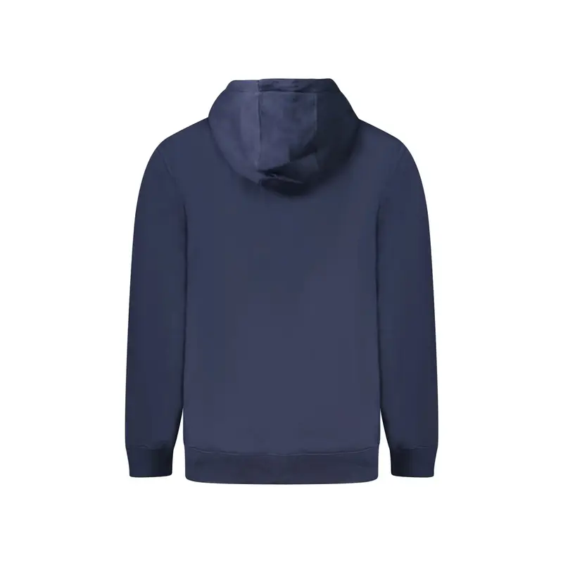 Felpa Uomo Blu con Zip Cappuccio Logo miniatura 2