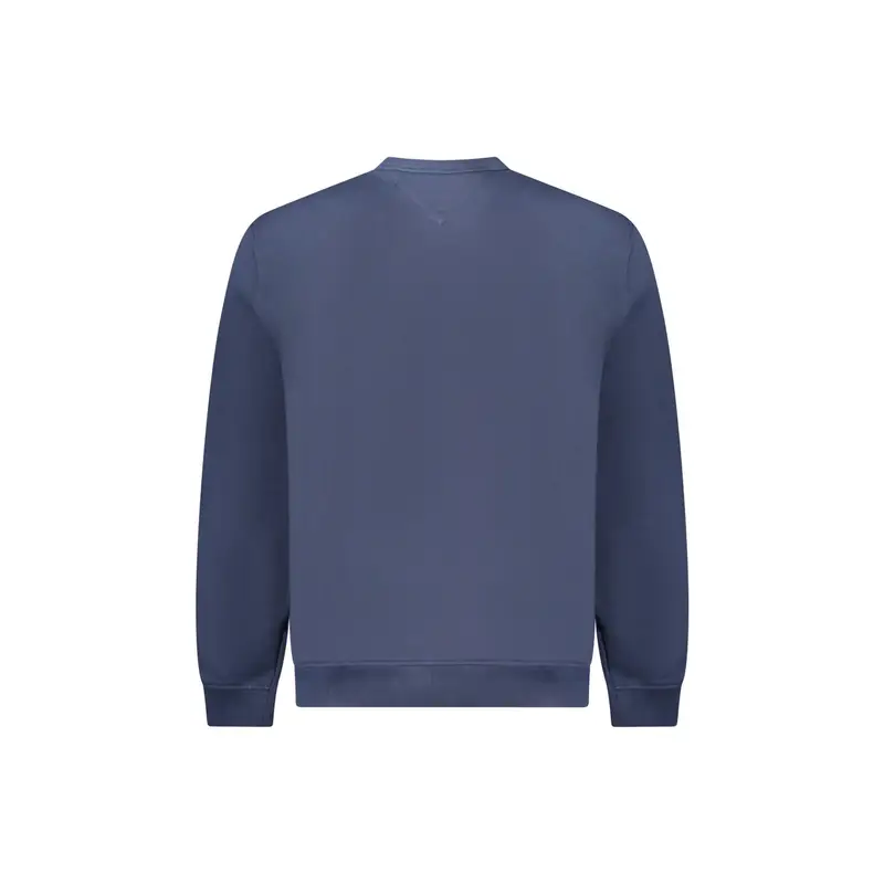 Felpa Uomo Blu Girocollo Garzata Applicazione Logo miniatura 2