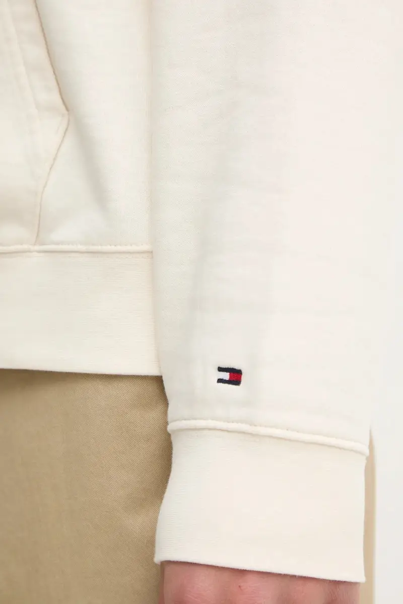 felpa uomo colore beige con cappuccio con applicazione MW0MW37475 miniatura 5