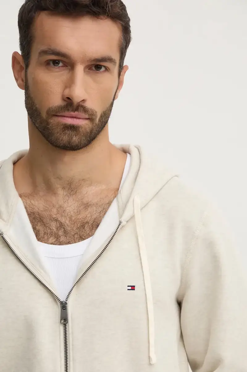 felpa uomo colore beige con cappuccio MW0MW37234 miniatura 4