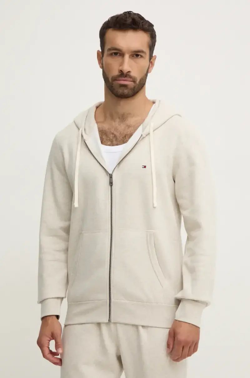 felpa uomo colore beige con cappuccio MW0MW37234