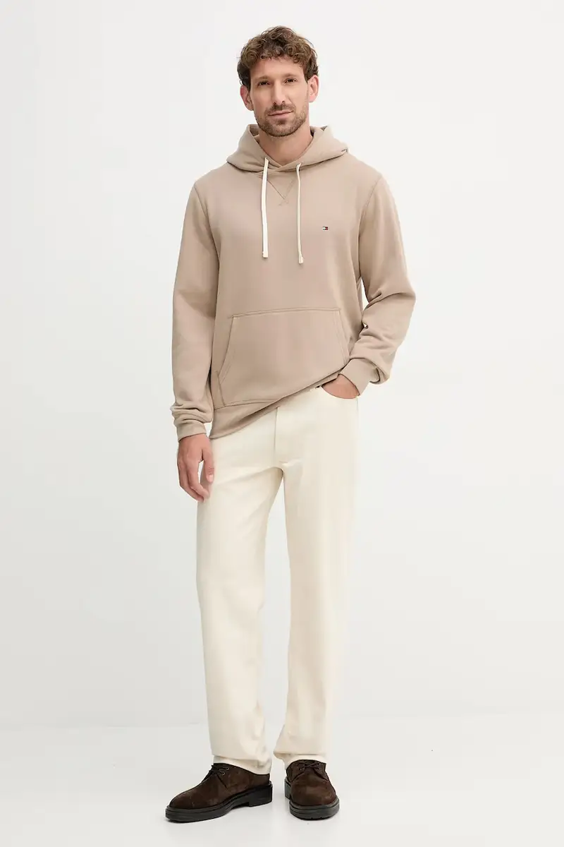 felpa uomo colore beige con cappuccio MW0MW39997 miniatura 2