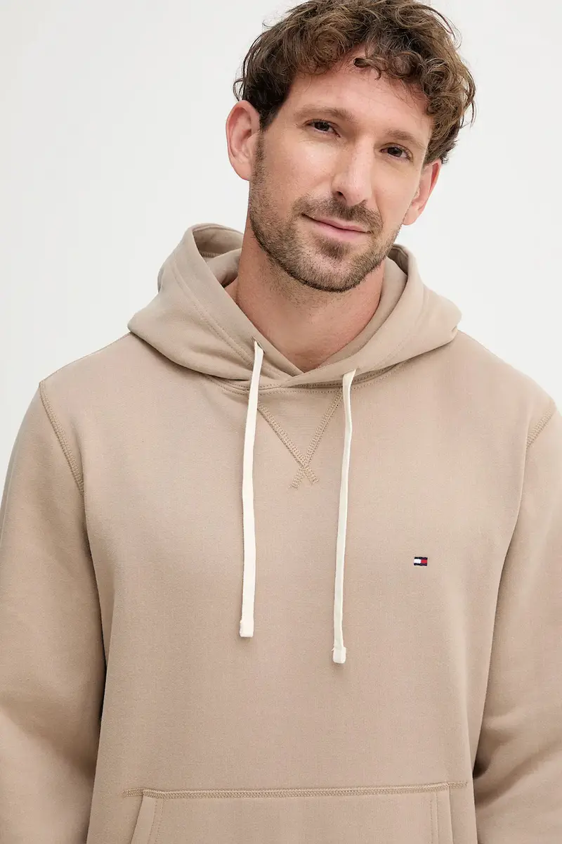 felpa uomo colore beige con cappuccio MW0MW39997 miniatura 4