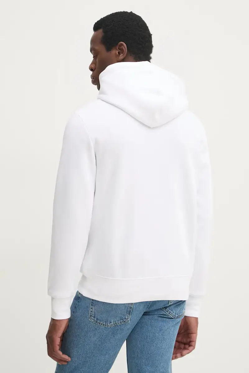 felpa uomo colore bianco con cappuccio con applicazione MW0MW33631 miniatura 3