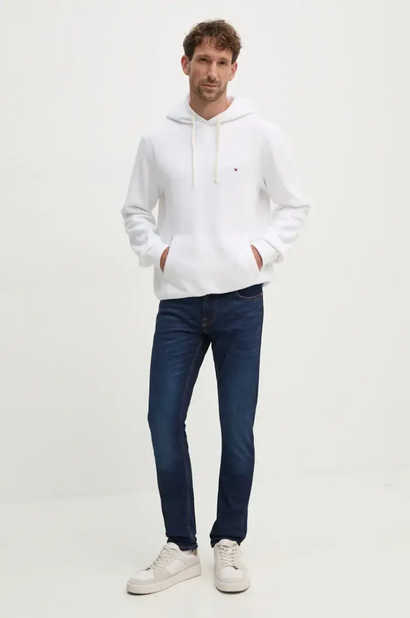 felpa uomo colore bianco con cappuccio MW0MW37230 miniatura 2