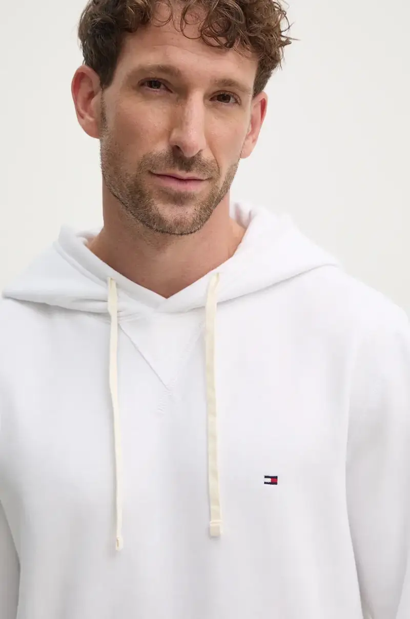 felpa uomo colore bianco con cappuccio MW0MW37230 miniatura 4