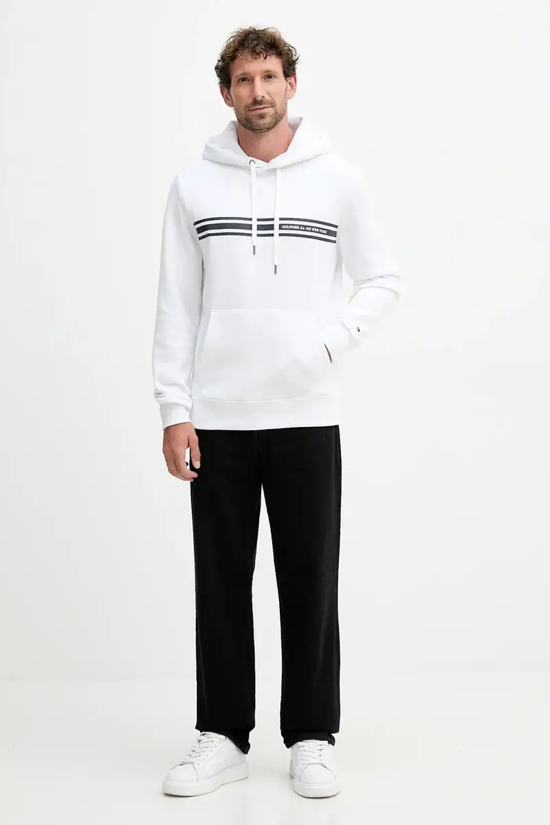 felpa uomo colore bianco con cappuccio MW0MW38332 miniatura 2